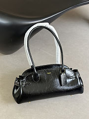 Fortok Coach Empire Carryall Bag 34 Soft Leather Black/ Brass 34 cm ×15cm x12cm - 4
