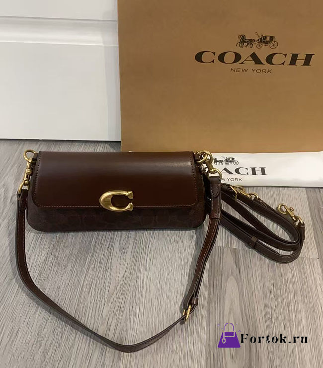 Fortok Coach Jet Shoulder Bag In Signature Canvas Brass 25 x 12 x 6 cm - 1