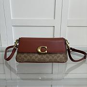 Fortok Coach Jet Shoulder Bag In Signature Canvas Brass/Tan Caramel 25 x 12 x 6 cm - 1