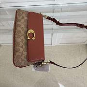 Fortok Coach Jet Shoulder Bag In Signature Canvas Brass/Tan Caramel 25 x 12 x 6 cm - 3