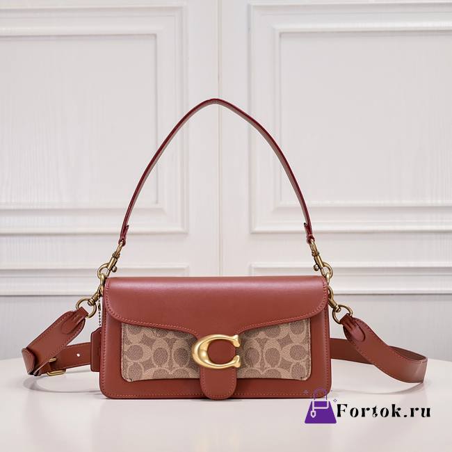 Fortok Coach Tabby Shoulder Bag 26 In Signature Canvas Brass/Tan/Rust 26*15*7.5cm  - 1