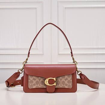 Fortok Coach Tabby Shoulder Bag 26 In Signature Canvas Brass/Tan/Rust 26*15*7.5cm 
