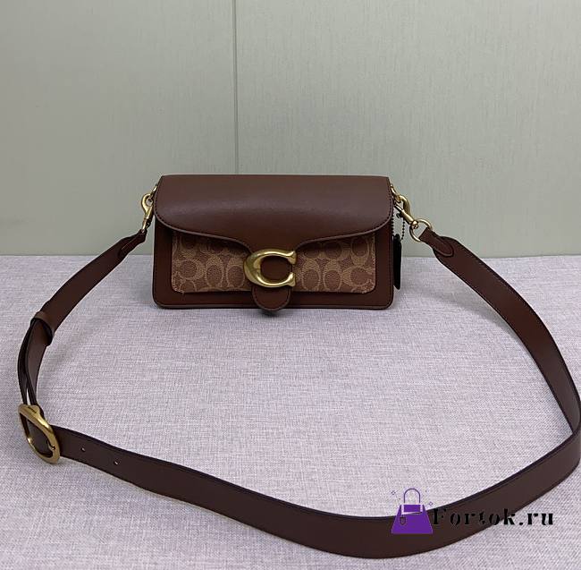 Fortok Coach Tabby Shoulder Bag 26 In Signature Canvas Brass/Maple 26*15*7.5cm  - 1