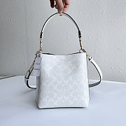Fortok Coach Mollie Bucket Bag 22 In Signature Canvas White 20*22cm - 5