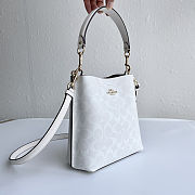 Fortok Coach Mollie Bucket Bag 22 In Signature Canvas White 20*22cm - 4