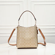 Fortok Coach Mollie Bucket Bag 22 In Signature Canvas Tan 20*22cm - 4