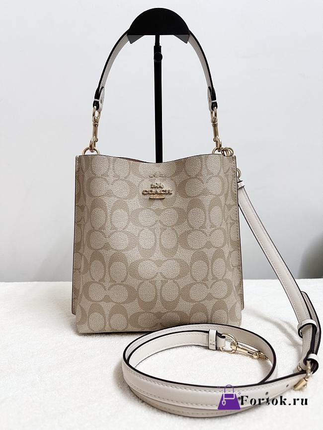 Fortok Coach Mollie Bucket Bag 22 In Signature Canvas Brown 20*22cm - 1