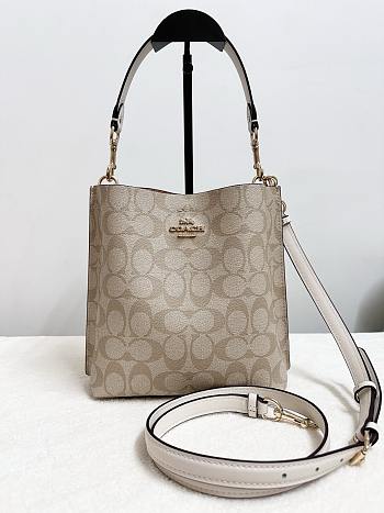Fortok Coach Mollie Bucket Bag 22 In Signature Canvas Brown 20*22cm