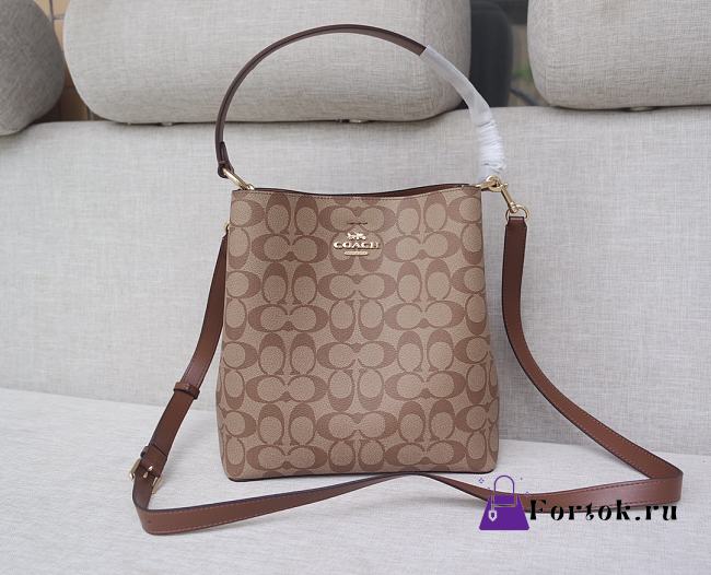 Fortok Coach Mollie Bucket Bag 22 In Signature Canvas Maple 20*22cm - 1
