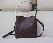 Fortok Coach Mollie Bucket Bag 22 In Signature Canvas Black/Brown 20*22cm - 6