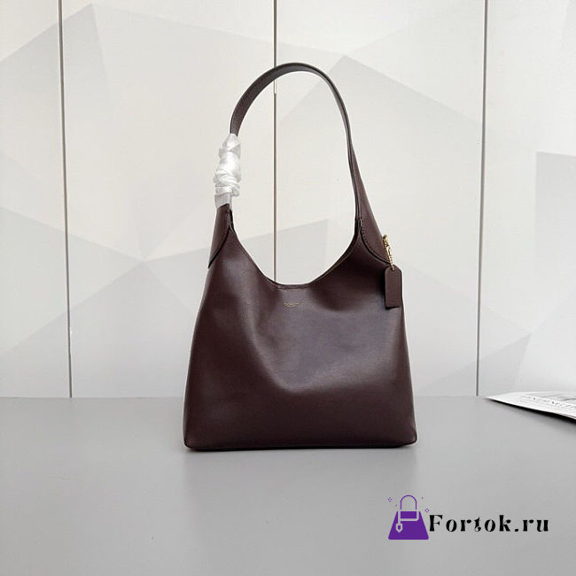Fortok Coach Brooklyn Shoulder Bag 28 Brass/Merlot 28-28-8cm - 1