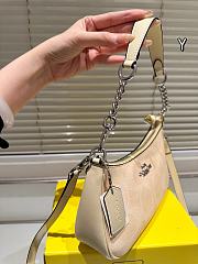Fortok Teri Shoulder Bag In Signature Canvas Tan 24.5cm x 15.5cm x 7.5cm - 5