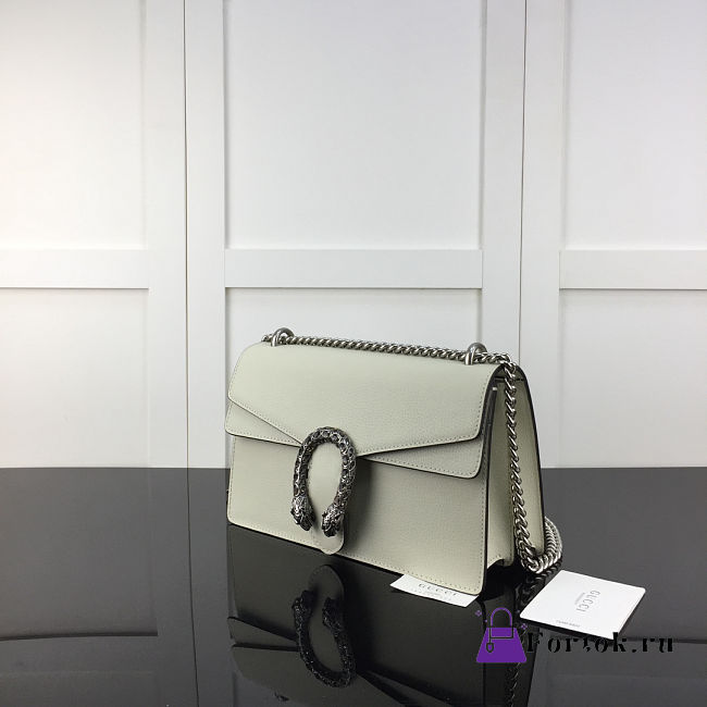 Fortok Gucci Dionysus small shoulder bag in white leather 28x18x9cm - 1