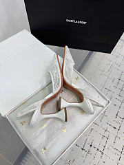 Fortok Amina Muaddi Holli 95 slingback pumps in white lace - 6