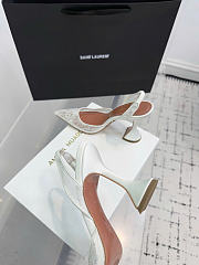 Fortok Amina Muaddi Holli 95 slingback pumps in white lace - 5