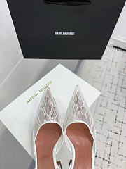 Fortok Amina Muaddi Holli 95 slingback pumps in white lace - 3