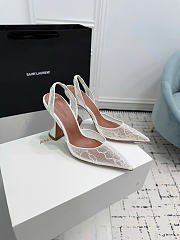 Fortok Amina Muaddi Holli 95 slingback pumps in white lace - 2