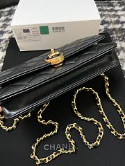 Fortok Chanel Heart Wallet on Chain in black lambskin 19cm - 3