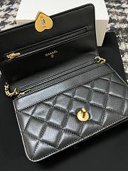 Fortok Chanel Heart Wallet on Chain in black lambskin 19cm - 2