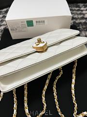 Fortok Chanel Heart Wallet on Chain in White lambskin 19cm - 5