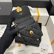 Fortok Chanel Coco Love CC Heart Clutch with Chain in Black 10.5cm - 6