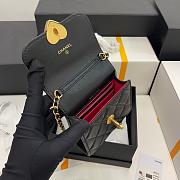 Fortok Chanel Coco Love CC Heart Clutch with Chain in Black 10.5cm - 4