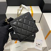 Fortok Chanel Coco Love CC Heart Clutch with Chain in Black 10.5cm - 3