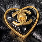 Fortok Chanel Coco Love CC Heart Wallet on Chain mini in Black 18x13.5x5.5cm - 2