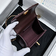 Fortok Chanel Coco Love CC Heart Clutch with Lion Chain in Burgundy 11*11*5cm - 2