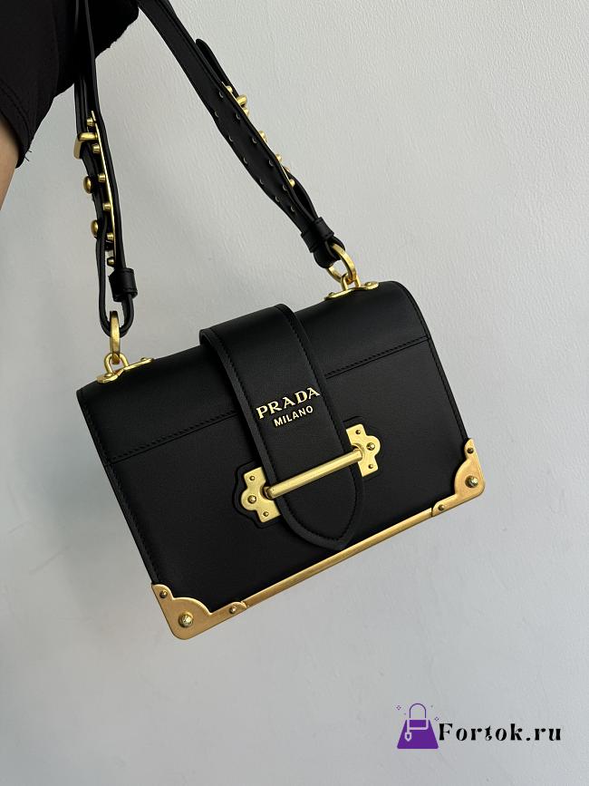 Fortok Prada Cahier Shoulder Bag Black 9✕14X9cm - 1