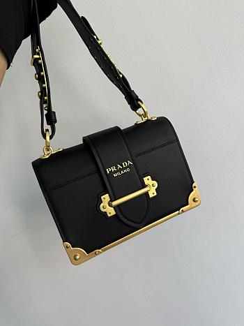 Fortok Prada Cahier Shoulder Bag Black 9✕14X9cm