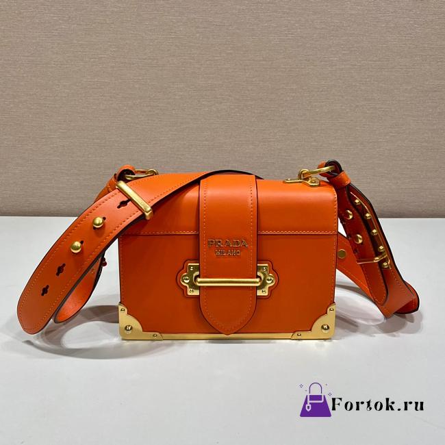 Fortok Prada Cahier Shoulder Bag Orange 9✕14X9cm - 1