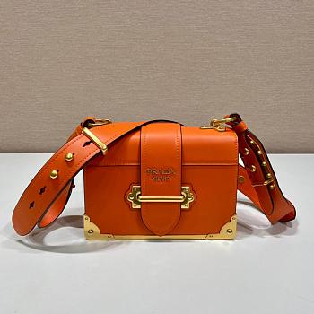Fortok Prada Cahier Shoulder Bag Orange 9✕14X9cm