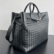 Fortok Bottega Veneta Large Andiamo Voyager tote bag in black intrecciato leather 43*39*20cm - 5
