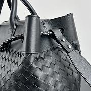 Fortok Bottega Veneta Large Andiamo Voyager tote bag in black intrecciato leather 43*39*20cm - 3