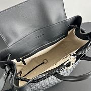 Fortok Bottega Veneta Large Andiamo Voyager tote bag in black intrecciato leather 43*39*20cm - 2