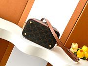 Fortok Celine Mini Vanity Case in Triomphe Canvas and Calfskin Brown 18*12*18cm - 5