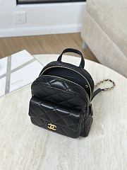 Fortok Chanel CC Turn-lock backpack in Caviar Black leather 22*22.5*8.5cm - 4