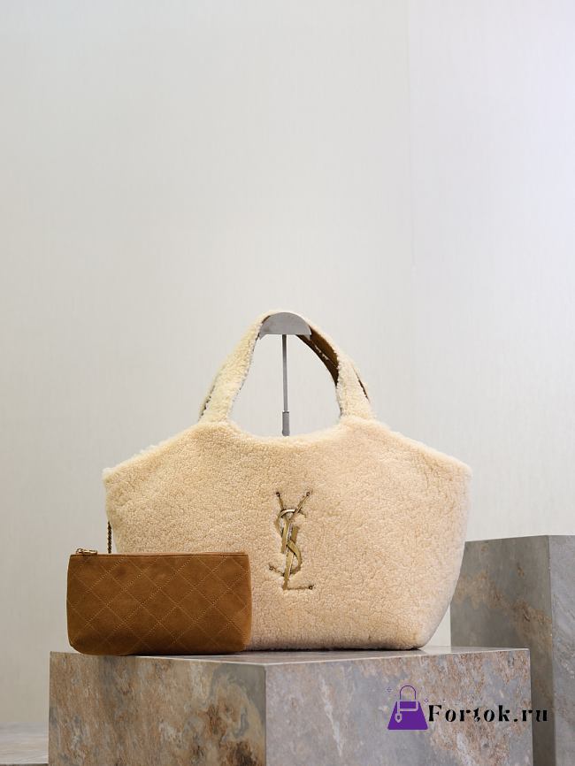 Fortok Saint Laurent Icare Maxi Shearling Tote Bag 46×28×15cm - 1