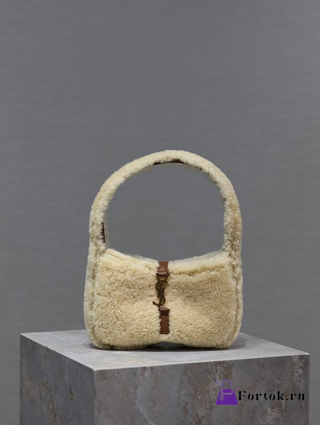 Fortok Saint Laurent Le 5 à 7 Mini shearling shoulder bag 19×11.5×4.5cm - 1