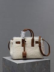 Fortok Saint Laurent Sac de Jour Supple Suede Shearling Tote bag 22x18x11cm - 1