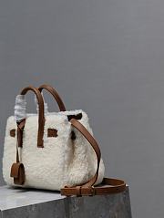 Fortok Saint Laurent Sac de Jour Supple Suede Shearling Tote bag 22x18x11cm - 5