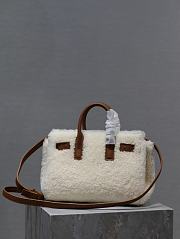 Fortok Saint Laurent Sac de Jour Supple Suede Shearling Tote bag 22x18x11cm - 2