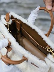 Fortok Saint Laurent Sac de Jour Supple Suede Shearling Tote bag 22x18x11cm - 3