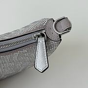 Fortok Fendi Graffiti FF Silver Rhinestone Embellished Shoulder Bag 16.5-14-5CM  - 2