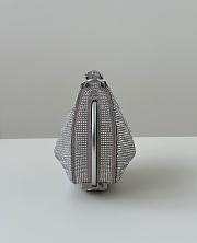 Fortok Fendi Graffiti FF Silver Rhinestone Embellished Shoulder Bag 16.5-14-5CM  - 4