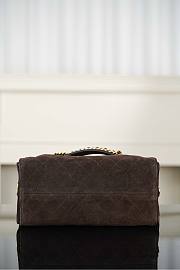 Fortok Chanel 25 small handbag in dark brown suede calfskin 40x30x15cm - 3