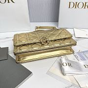 Fortok Dior My Dior Bag Metallic Pale Gold Cannage Calfskin 24 x 14 x 7.5cm - 4