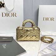 Fortok Dior Lady D-Joy Micro Gold Leather 16 x9 X5 cm - 5