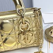 Fortok Dior Lady D-Joy Micro Gold Leather 16 x9 X5 cm - 6